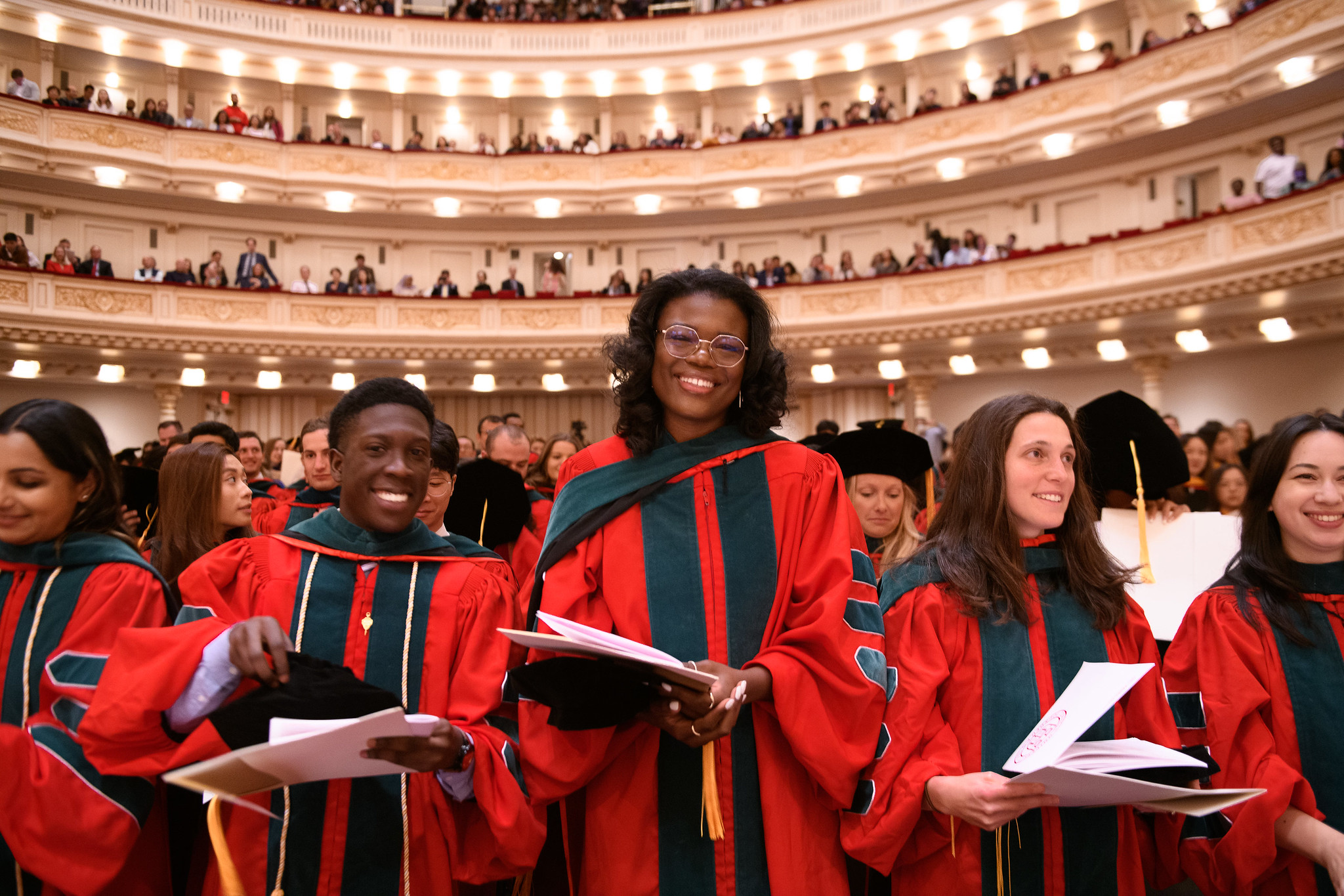 Students in regalia at Carnegie Hall 