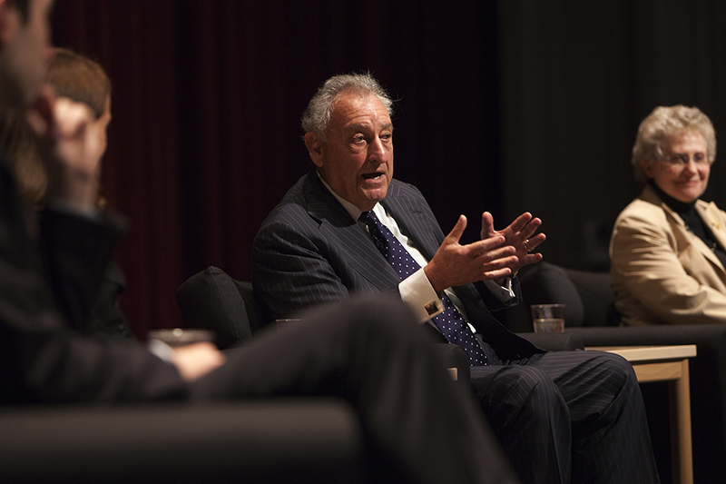 Sanford I. Weill participates in a financial policy panel as part of Cornell University's Charter Day Weekend.