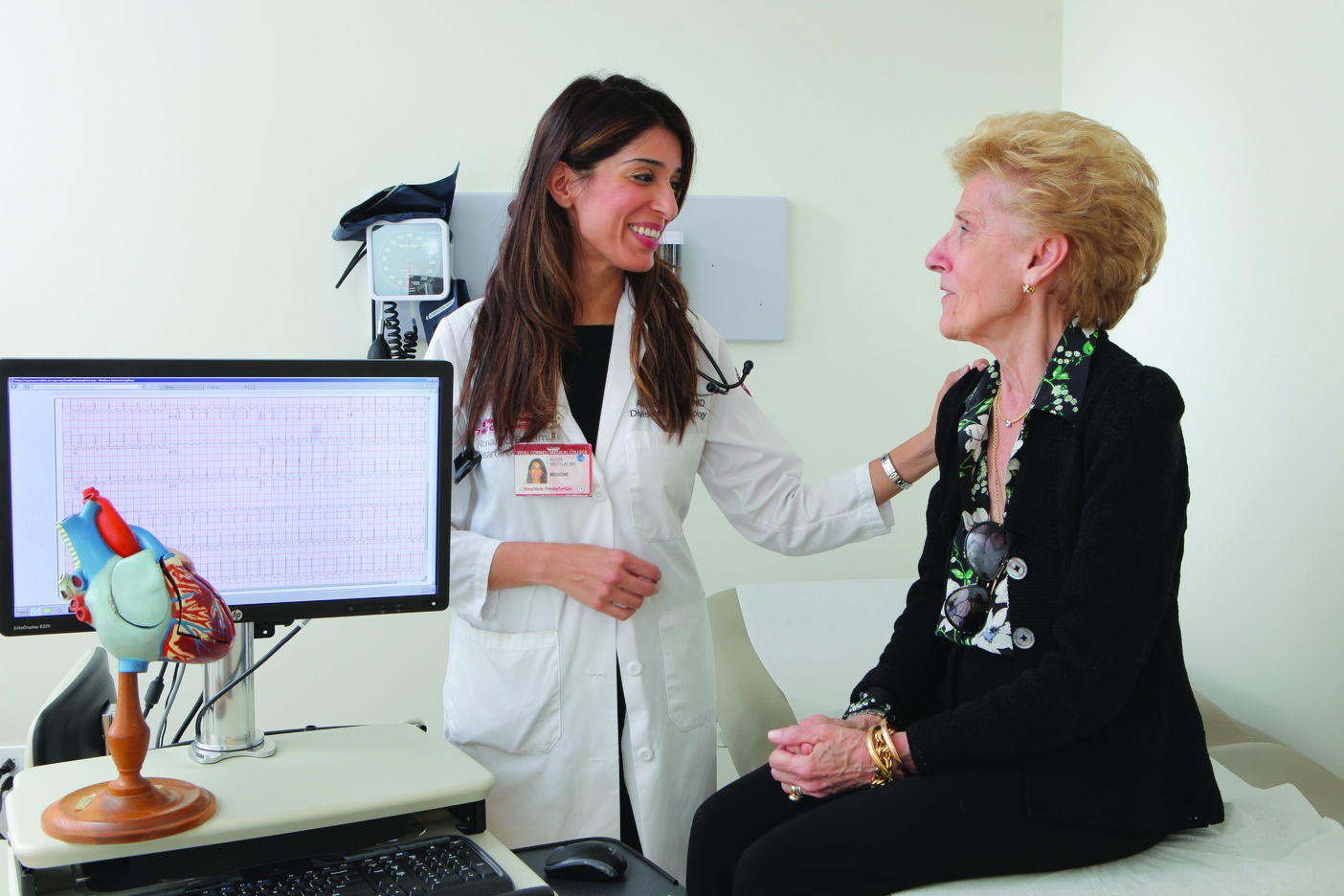 Care: Commitment to patient care runs through the history of Weill Cornell Medicine to the present day. Dr. Alicia Mecklai, an assistant professor of medicine, with patient Ruth Kuhlmann.