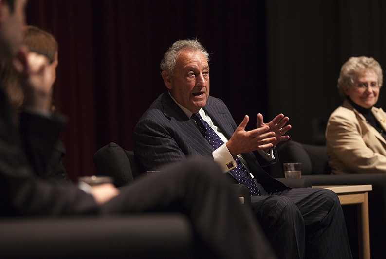 Sanford I. Weill participates in a financial policy panel as part of Cornell University's Charter Day Weekend.