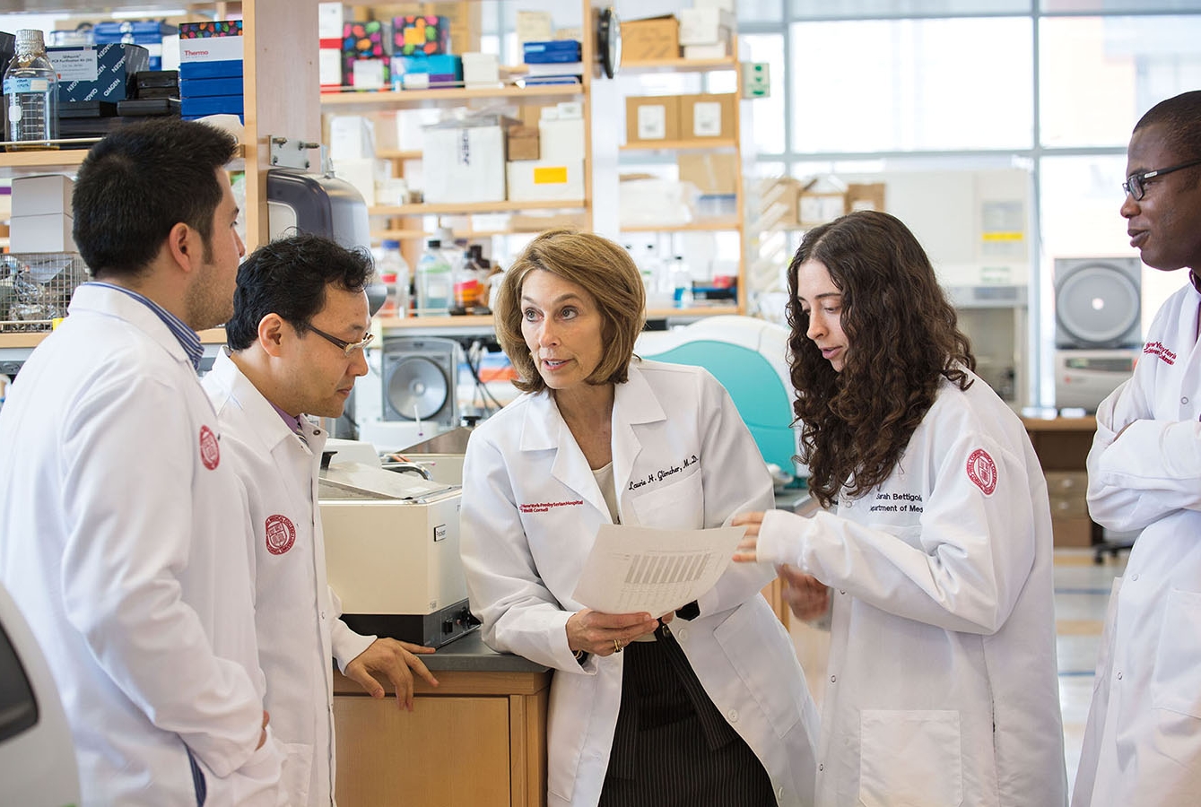 The Glimcher laboratory. Drs. Juan Cubillos-Ruiz, Xi Chen, Laurie H. Glimcher, Sarah Bettigole and Stanley Adoro.