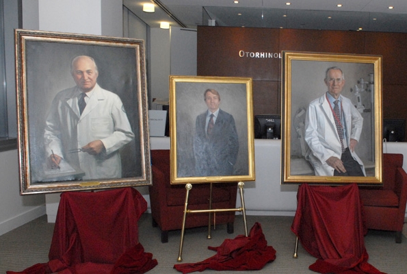 portraits: Dr. James A. Moore, Dr. Robert W. Selfe and Dr. W. Shain Schley