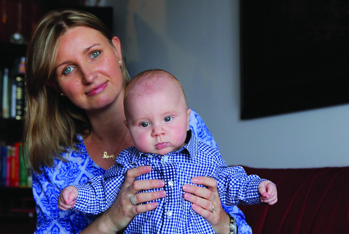 Joanna Cis and baby Kacper after suffering pulmonary embolism