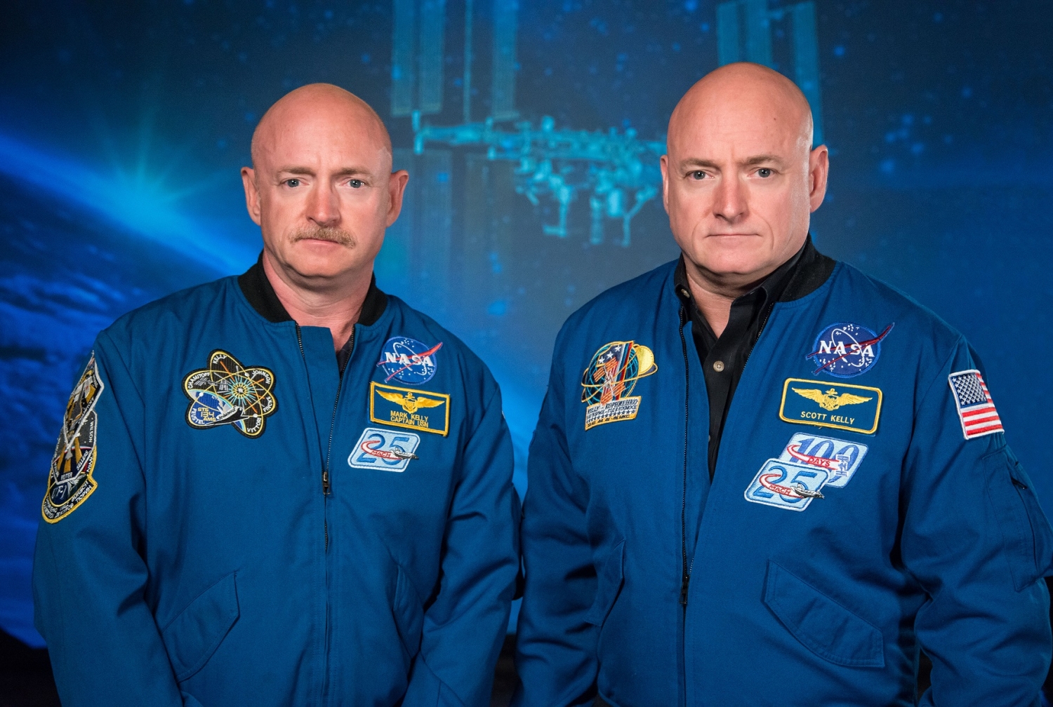 Mark Kelly (left) and Scott Kelly. Credit: Robert Markowitz/NASA