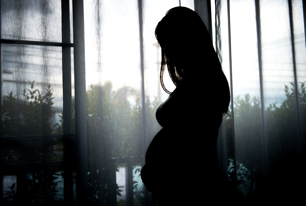 silouette of a pregnant woman