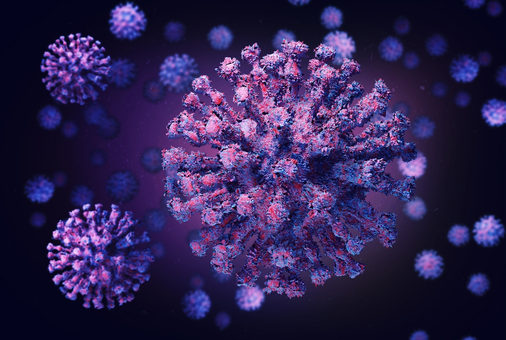 coronavirus vector image in purple