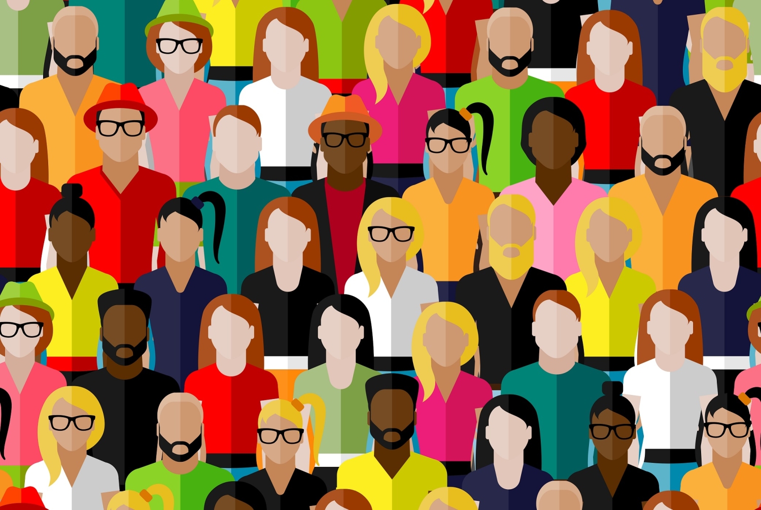 a vector illustration of a crowd of people.