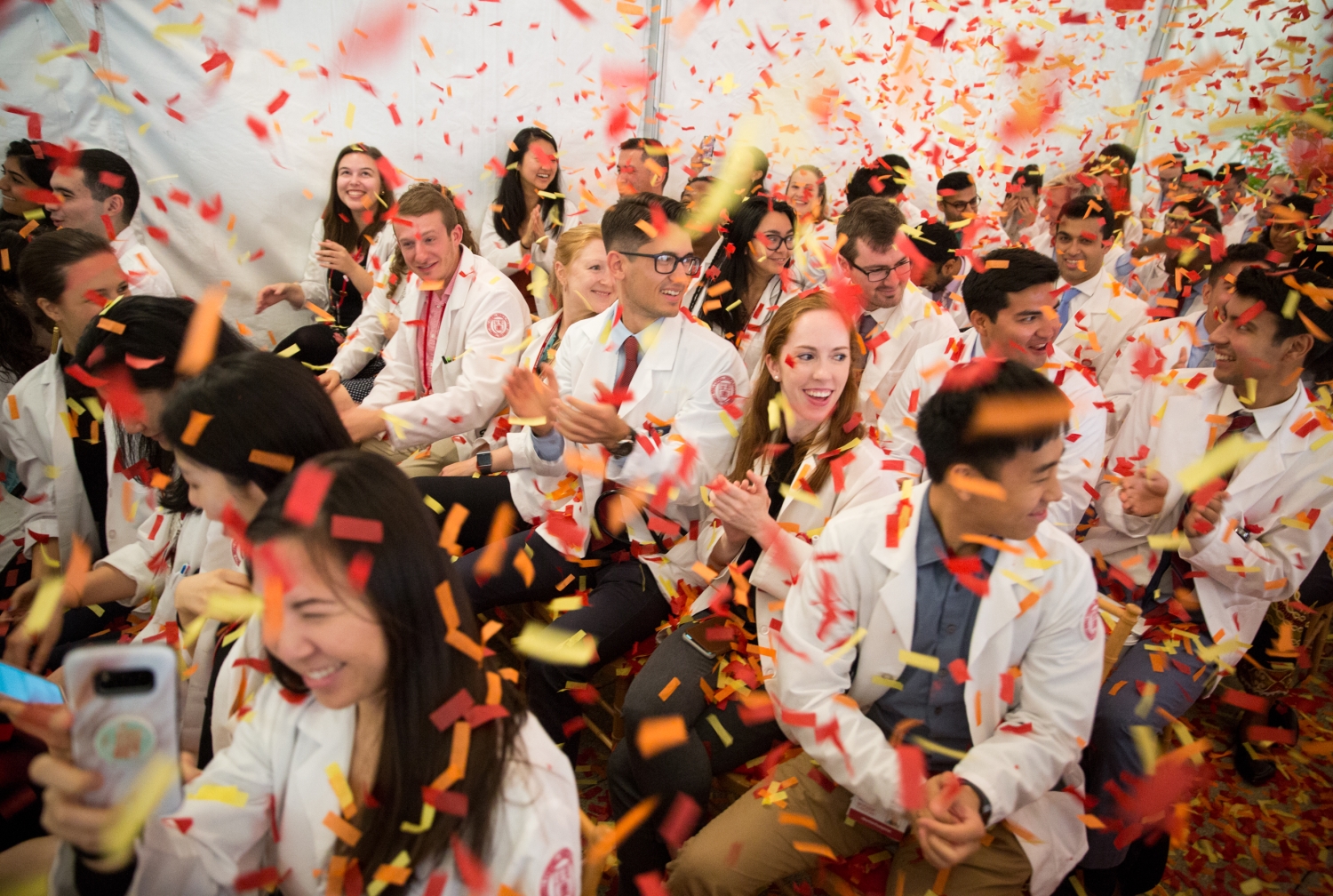 Students celebrating at an event