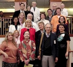 Artists who attended the opening reception, with art show coordinator Helen-Ann Brown
