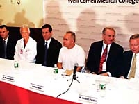 Dr. Andrew Feigin; Dr. Matthew During; Dr. Philip Stieg; Dr. Michael Kaplitt; patient Nathan Klein; Dr. Herbert Pardes; and Dr. Antonio Gotto.