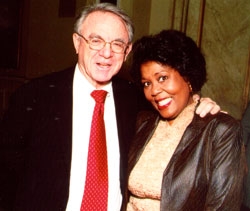 Dr. Herbert Pardes and Roz Abrams at the Oscar de la Renta and Bergdorf Goodman Fashion Show Fundraiser on April 11.