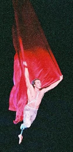 Aerialists from the Big Apple Circus entertain Cabaret guests.