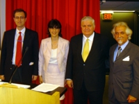 The "Pap" rally: Dr. George Dangas; Dr. Lorraine Chrisomalis-Valasiadis, clinical assistant professor of OB/GYN at NewYork-Presbyterian Hospital/Columbia University Medical Center; Dr. Ioannis Zervoudakis; and Prof. Demosthenis Triantafillou unite...