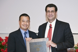 Geoffrey Ling, recipient of the Distinguished Alumnus Award, with Dr. Hajjar