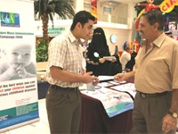 Pre-medical student Salman Al Jerdi (Class of 2012) was among those students distributing leaflets about immunization at Landmark shopping mall in November.