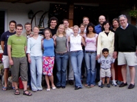 Dr. Joseph Fins (far right) and his family with faculty and students from the University of Marburg in the Austrian Alps