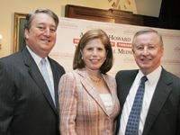 Howard and Abby Milstein and Dr. Antonio Gotto at the press conference announcing the establishment of the Milstein Chemistry Core Facility and Program in Chemical Biology