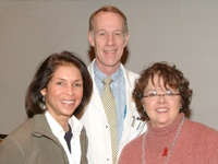 Jeanne Moutoussamy-Ashe, Dr. Henry Murray and Laurie Garrett at the 2005 Arthur Ashe Endowment Lecture