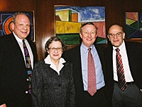 the Topkins-Van Poznak Distinguished Professorship in Anesthesiology reception: Dr. Stephen Thomas, Dr. Marjorie Topkins, Dr. Antonio Gotto...