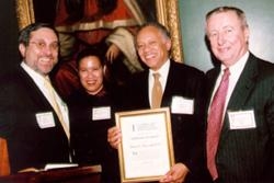 Dr. Bruce Ballard, 2001 Honorary Fellow of the Cornell University Weill Medical College Alumni Association, with Drs. Miskovitz, Carol Storey-Johnson and Gotto