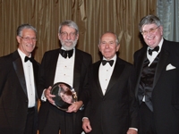 Dr. Peter Guida, Dr. Joseph Hayes, Maurice Greenberg and Arthur Mahon