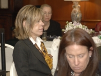 Dr. Susan Evans leads a breathing exercise to help reduce stress