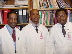 Dr. Emmanuel Kimwaga and Dr. Mange Manyama are receiving training in the basic medical sciences and computers from Weill Cornell to promote their development as faculty of BUCHS