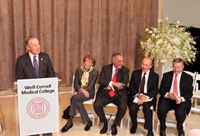 NYC Mayor Michael Bloomberg presents a mayoral proclamation naming January 26 "Weill Cornell Medical College Day" to Joan Weill, Sanford I. Weill, Maurice R. Greenberg and Dr. Antonio Gotto, dean, Weill Cornell Medical College.