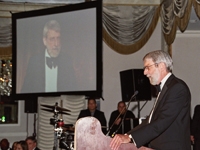 Dr. Hayes accepts the Greenberg Distinguished Service Award