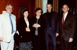 Among those honoring Susan Fine at her retirement reception are Dr. Robert Michels, Verena Michels, Dr. Stefan Stein...