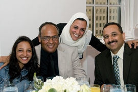 Amira El Sherif with her sister, father and brother.