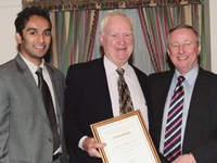 Dr. Dana Brooks, recipient of two Excellence in Teaching Awards, with Ankit Patel and Dr. Antonio Gotto