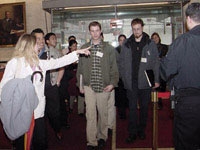 Third-year medical student Heather Tauschek gives prospective students tours of the Medical College and Hospital.