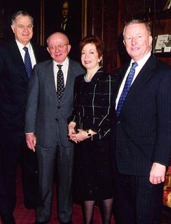 Dr. Richard Silver and Barbara Silver, who were guests of honor at a luncheon hosted by the Medical College on April 2 to recognize the establishment of the Richard T. Silver Distinguished Professorship in Medical Oncology, with Harold 