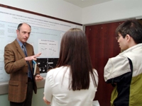 The expo provided students with an opportunity to speak with Dr. Nikolaos Skubas, assistant professor of anesthesiology.