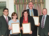 Drs. Meredish Lash, Maria Almonte and Lawrence Inra with former Student Overseer Joseph Habboushe and Dr. Antonio Gotto