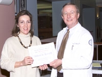 Debra Bonelli, winner of the Golden Harvest Award for Best of Show, with Dean Antonio Gotto