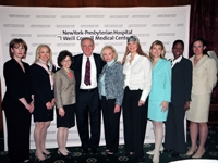Dr. Herbert Pardes, Iris Cantor, Medical College faculty and their patients welcome the media at the third annual Iris Cantor Women's Health Center press luncheon.