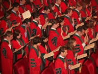 The Class of 2008 take the Hippocratic oath at commencement