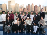 The inaugural graduating class of Weill Cornell Medical College in Qatar with Dr. Daniel R. Alonso, dean, WCMC-Q (back row, fifth from left); Dr. Maya Hammoud, senior associate dean for education, WCMC-Q (back row, sixth from left); and Sanford I. Weill.. The inaugural graduating class of Weill Cornell Medical College in Qatar with Dr. Daniel R. Alonso, Dr. Maya Hammoud and Sanford I. Weill