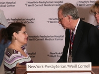 Rosario Moreno and Dr. Herbert Pardes, president and CEO of NewYork-Presbyterian Hospital
