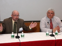 Drs. Christopher Tollefsen and Arthur Caplan, guest speakers at the 2008 Ansary Symposium on Stem Cell Research