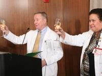 Drs. Antonio M. Gotto Jr. and Carol Storey-Johnson congratulate the class of 2009 on another great match.