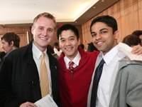 Scott Montgomery, Ryan Wong and Sreejit Nair celebrate their matches.