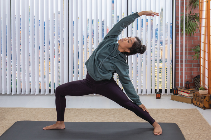 A woman doing yoga