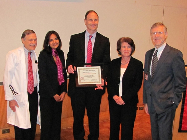 Dr. David Blumenthal with Public Health faculty: Drs. Oliver Fein, Rainu Kaushal, Madelon Finkel and Alvin I. Mushlin.