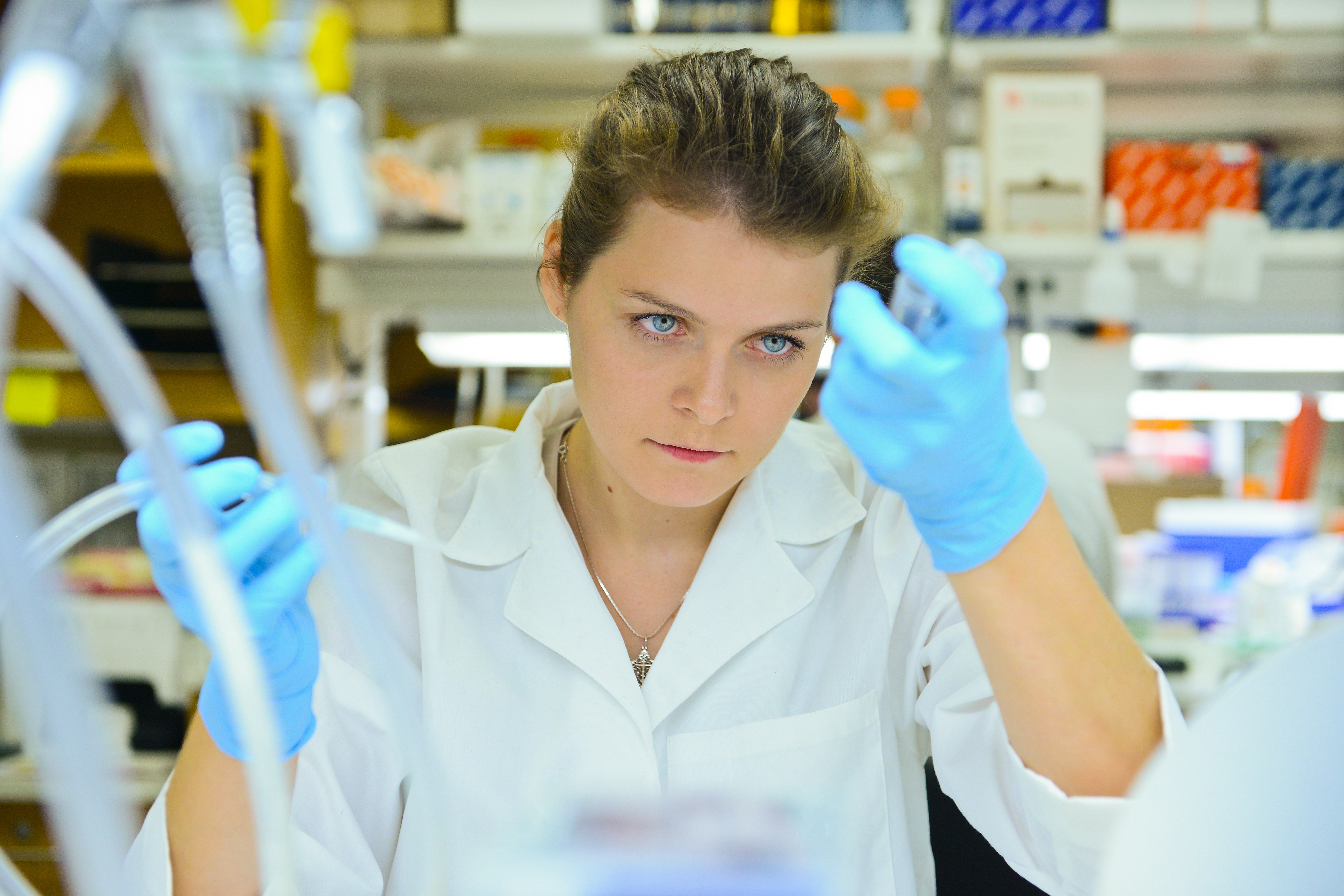 Female scientist working in a lab