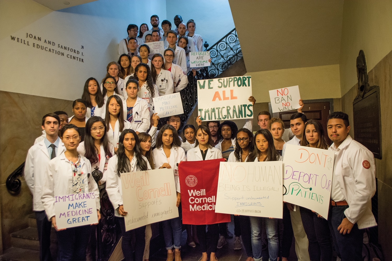 students standing in solidarity
