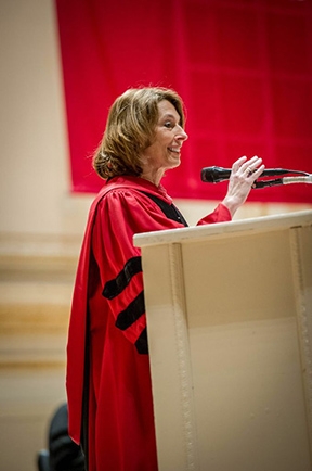 Dr. Laurie Glimcher addresses the Class of 2013 Dr. Laurie Glimcher addresses the Class of 2013 during commencement