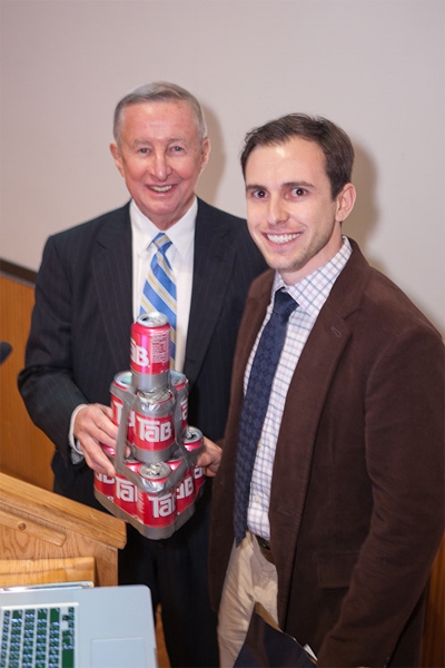 Dr. Gotto given Trophy of Administrative Brilliance by Jeffrey Russ